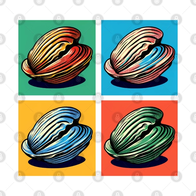 Pop Hard Clams Art - Trendy Marine Life by PawPopArt