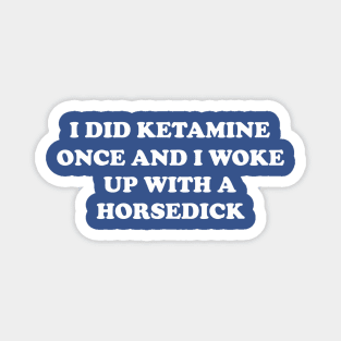 I did ketamine once and I woke up with a horsedick Magnet