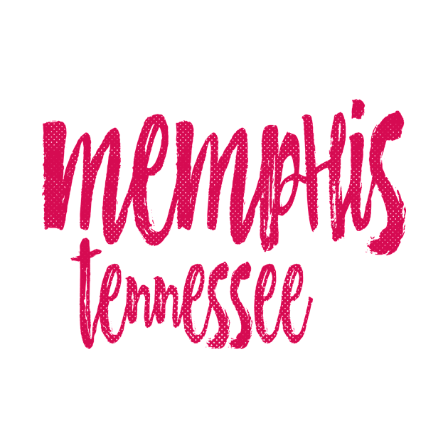 Memphis Tennessee - TN State Paint Brush Retro Red/Pink College Typography by thepatriotshop