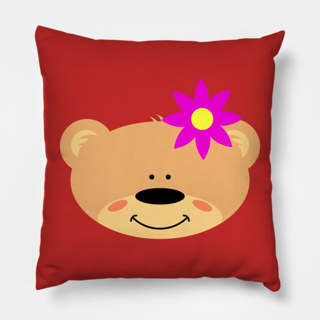 Teddy bear with Flower Pillow by schlag.art