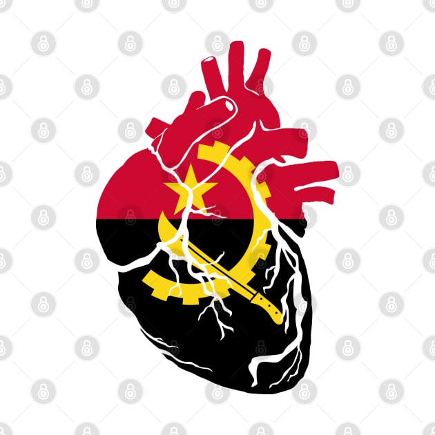 Angolan flag heart by Bun Art Store