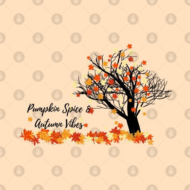 Hello Autumn Pumpkin Spice and Autumn Vibes Autumn Tree by EndlessDoodles