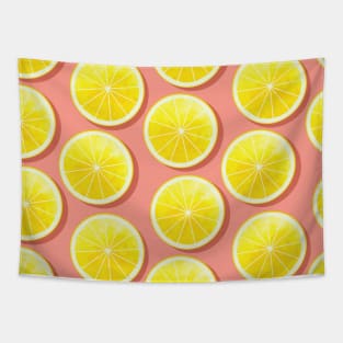 Lemon Slices on Pink Tapestry