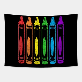 Gay Pride Rainbow Crayons Tapestry