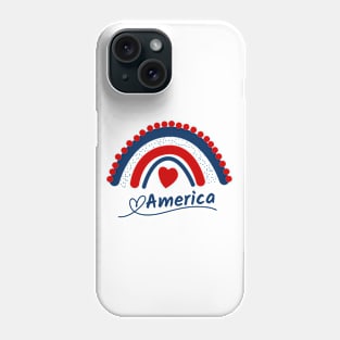 America Patriotic Boho Rainbow Phone Case