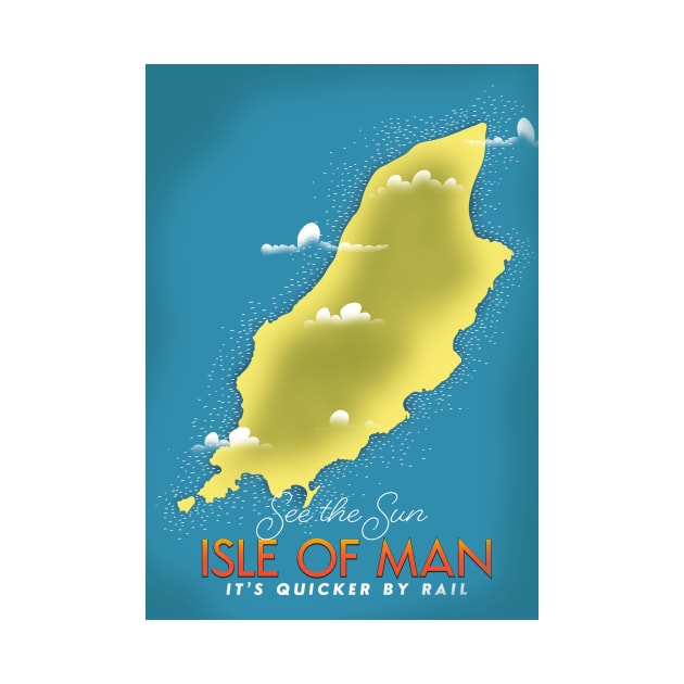 Isle of Man seaside travel poster by nickemporium1