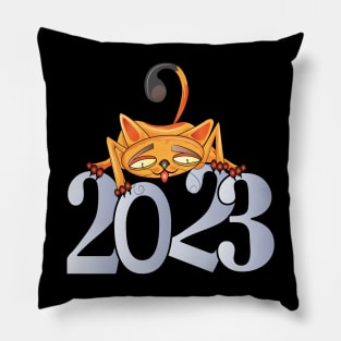 Happy New Year Cats 2023 Pillow