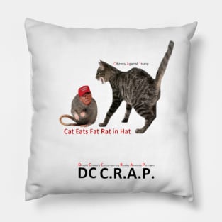 Cat Eats Fat Rat in Hat Pillow