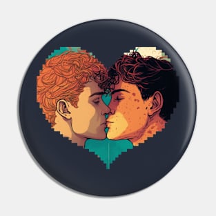 Gay Boys Kiss Pin