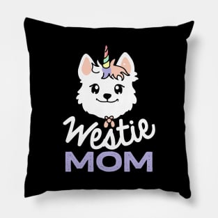 Westie Mom Unicorn Dog Owner West Highland White Terrier Dog Pillow