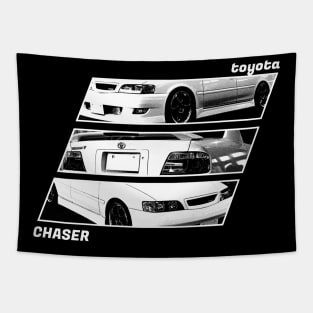 TOYOTA CHASER JZX100 Black 'N White Archive 2 (Black Version) Tapestry