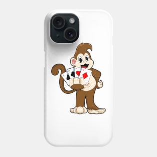 Monkey at Poker with Poker cards Phone Case