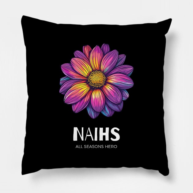 Funny outfit for connoisseurs, flower, gift "NAIHS" Pillow by Adam Brooq