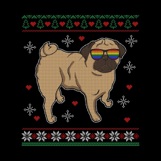 LGBT Pug Ugly Christmas Funny Gift by Dr_Squirrel