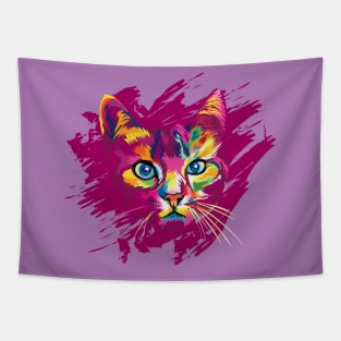 Colorful cat Tapestry