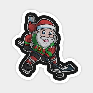 Christmas Hockey Santa Claus Magnet