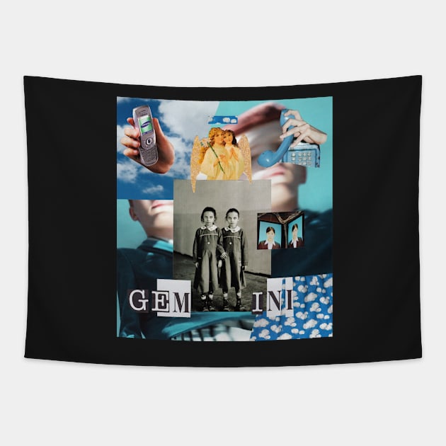 GEMINI collage Tapestry by sadnettles