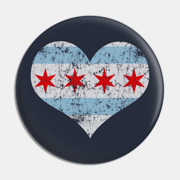 Chicago Heart Flag Love Home City Pin by E