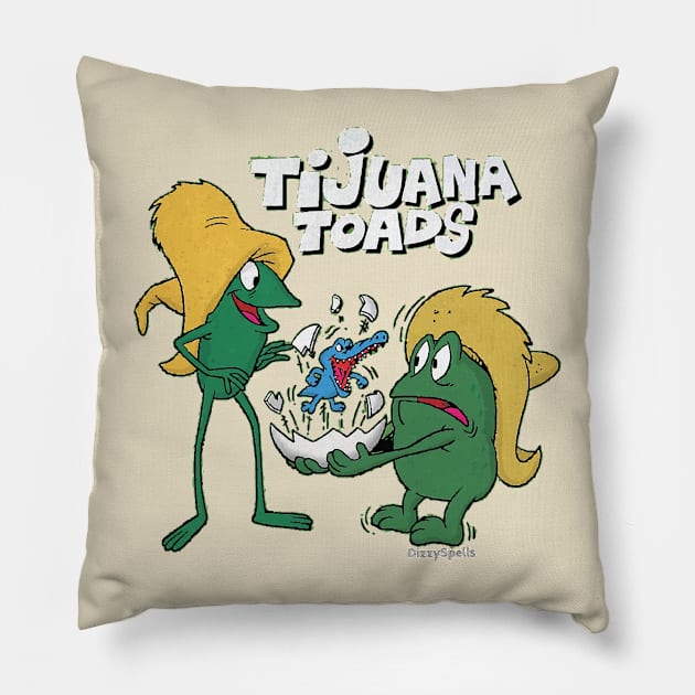 Just a Couple Toads Pillow by DizzySpells Designs