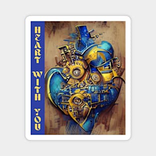 Heart with you, antiwar blue-yellow Magnet