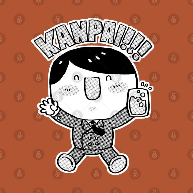 CUTE MR SALARY MAN CHEERING KANPAI by DOODLEHOLIC ANONYMOUS