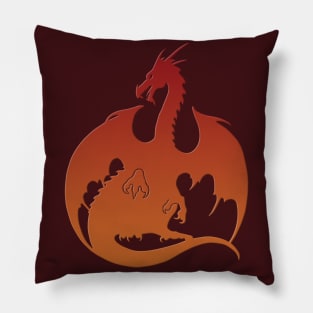 Orange Red Dragon Pillow