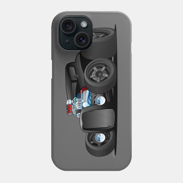 Custom Black Hot Rod Coupe Phone Case by hobrath