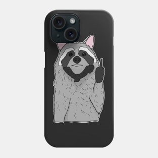 Grumpy Racoon Holding Middle finger funny gift Phone Case