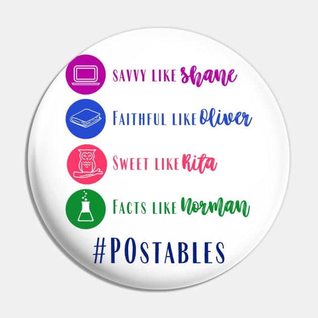 POstables - Shane, Oliver, Rita and Norman (Color Version) Pin by Hallmarkies Podcast Store