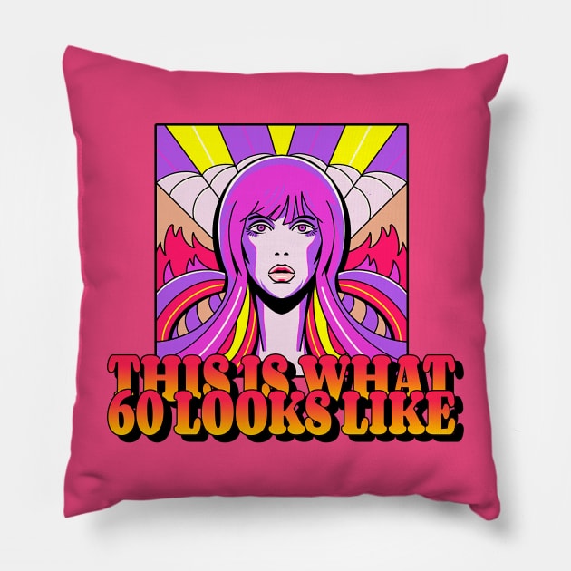 This is what 60 looks like (long-hair youthful beauty) Pillow by PersianFMts