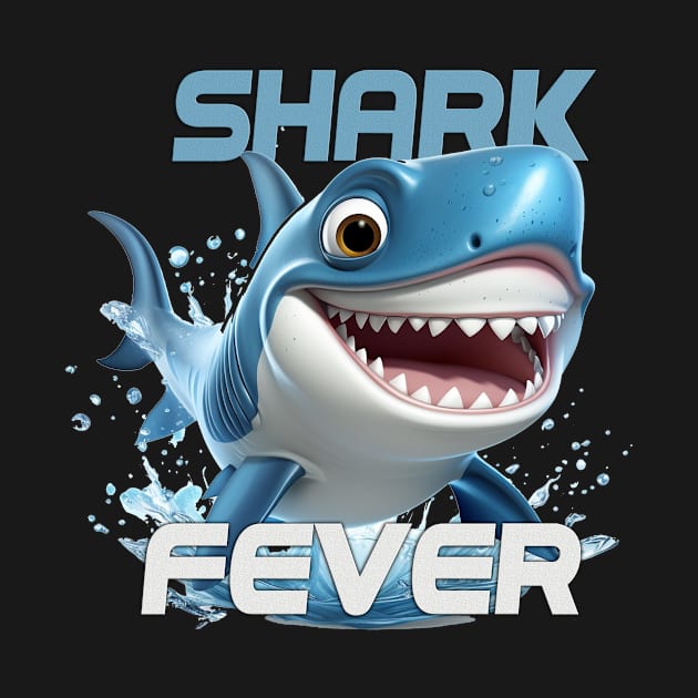 Shark Fever Splash Tee by cusptees