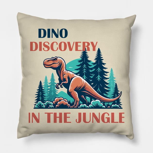 Dino Discovery in the Jungle Pillow by Art_Boys