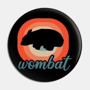 Wombat Liebe Retro Style Zoo Tiermotiv Pin