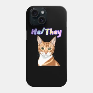 Crookie - He/They Rainbow Text Pink Phone Case