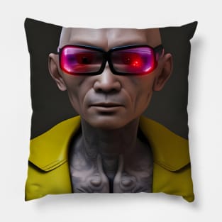 Old Japanese cyberpunk man Pillow