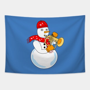 Flugelhorn Snowman Tapestry