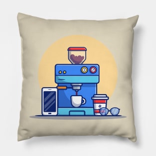 Coffee Machine Pod, Cup, Mug, Phone And Eyeglasses Pillow