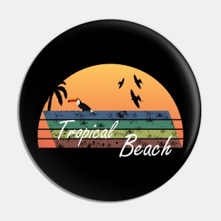 Tropical Beach Toucan Bird Art Pin