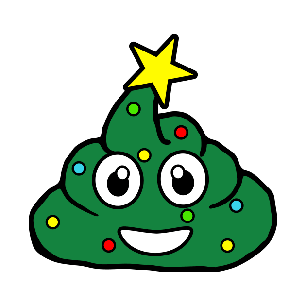 Christmas tree poo emoji ugly Christmas sweater design by B0red