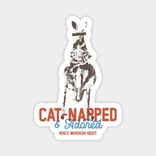 Cat-Napped and Adored Funny Pun Cat Kangaroo Magnet