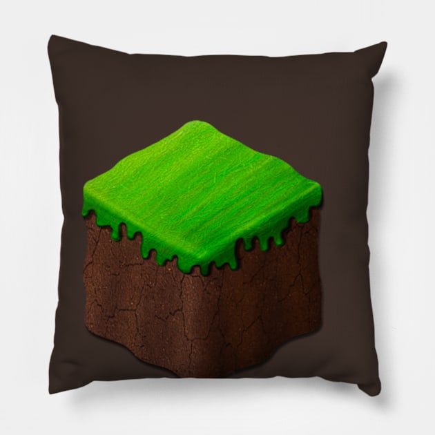 Dirt block - Video game Fan art Pillow by sungraphica