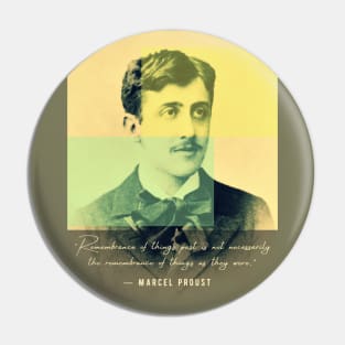 Marcel Proust portrait and quote: Remembrance of things past is not necessarily the remembrance of things as they were Pin