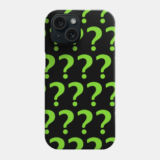 Green Question Marks Enigma pattern Phone Case