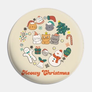 Meowy Christmas Pin