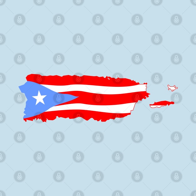 Puerto Rico Map Boricua Flag by bydarling