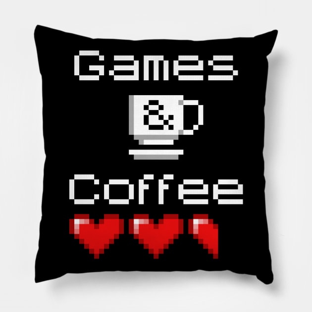 Games & Coffee Pillow by artbytobias