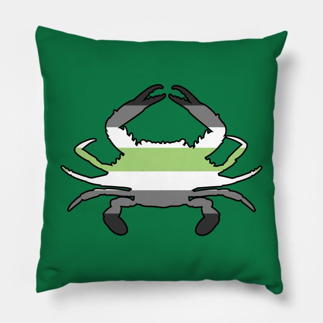 Blue Crab: Agender Pride Pillow by ziafrazier