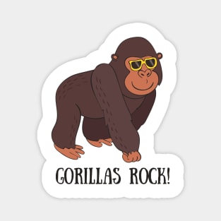 Gorillas Rock, Funny Cute Gorilla Love Magnet