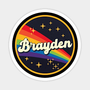 Brayden // Rainbow In Space Vintage Style Magnet