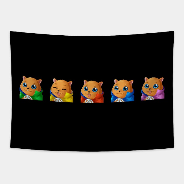 The Five Squirrel Squad Emotes- Genso Suikoden Tapestry by Chiisa